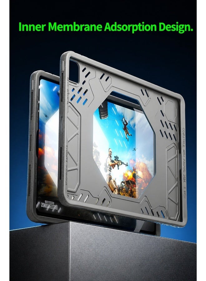 PLEXTONE GP60 Mark III Gaming Case for iPad Pro 11 Inch (2024–2025 M4/M5), Rugged Shockproof Tablet Case, Silicone Protective Cover with Cooling Fan Hole, Heat Dissipation Design, Anti-Slip Ergonomic Grip, Heavy Duty Drop Protection for Gaming & Work - Image 5