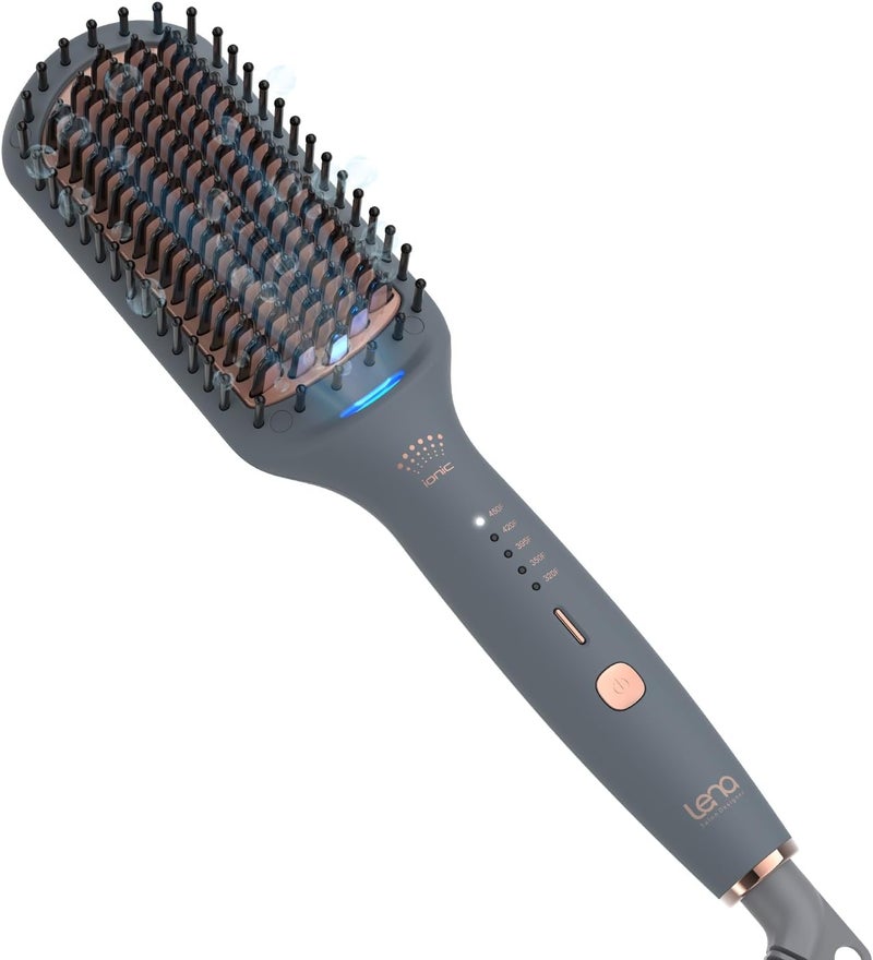 Lena Hair Straightening Brush by LENA  Electric Heated Flat Iron Comb with Ionic Care for Smooth FrizzFree Styling