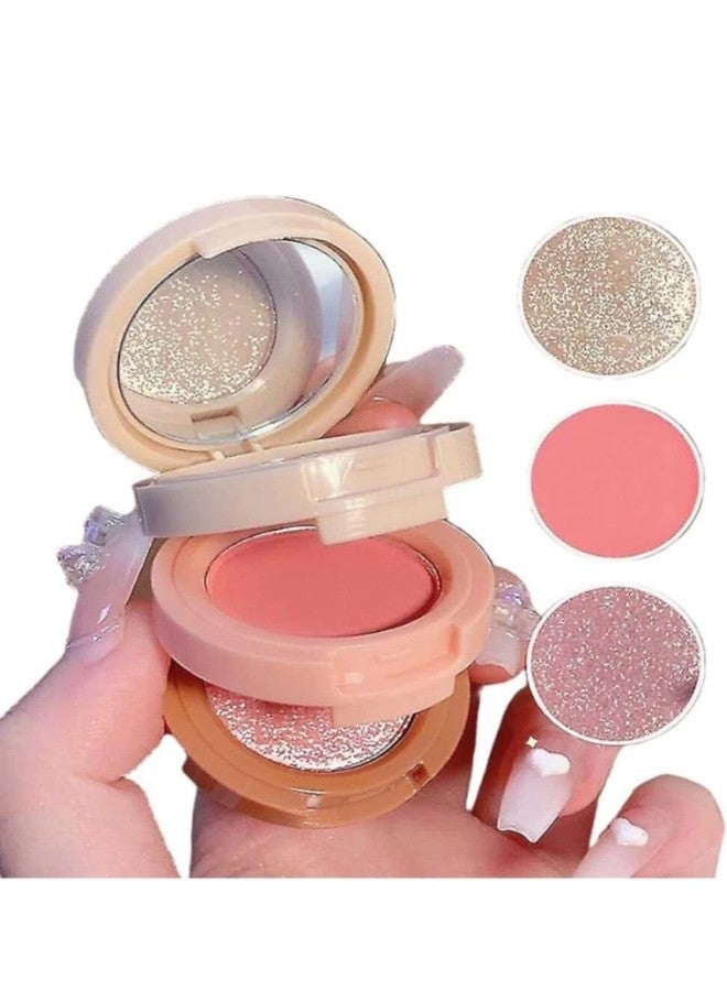 Classyhuda Professional Long Lasting Waterproof 3 in1 Baked Makeup Blusher, Eyeshadow & Highlighter Kit For Girls & Women. Natural Glossy Finish, Super Silky Blushes Powder Beauty Face Highlighter Makeup - Image 5