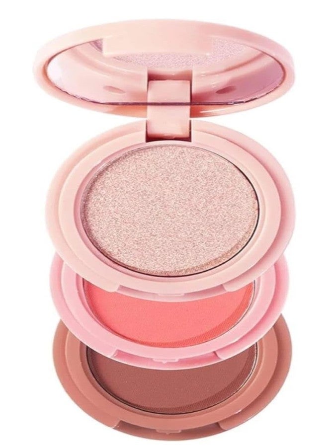 Classyhuda Professional Long Lasting Waterproof 3 in1 Baked Makeup Blusher, Eyeshadow & Highlighter Kit For Girls & Women. Natural Glossy Finish, Super Silky Blushes Powder Beauty Face Highlighter Makeup - Image 1