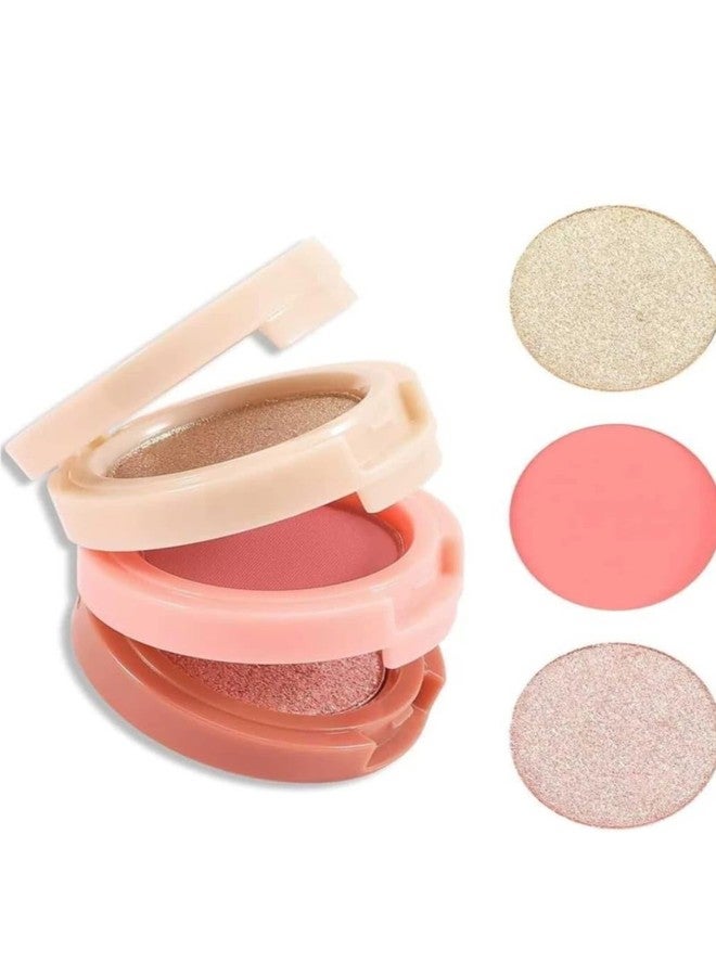 Classyhuda Professional Long Lasting Waterproof 3 in1 Baked Makeup Blusher, Eyeshadow & Highlighter Kit For Girls & Women. Natural Glossy Finish, Super Silky Blushes Powder Beauty Face Highlighter Makeup - Image 4