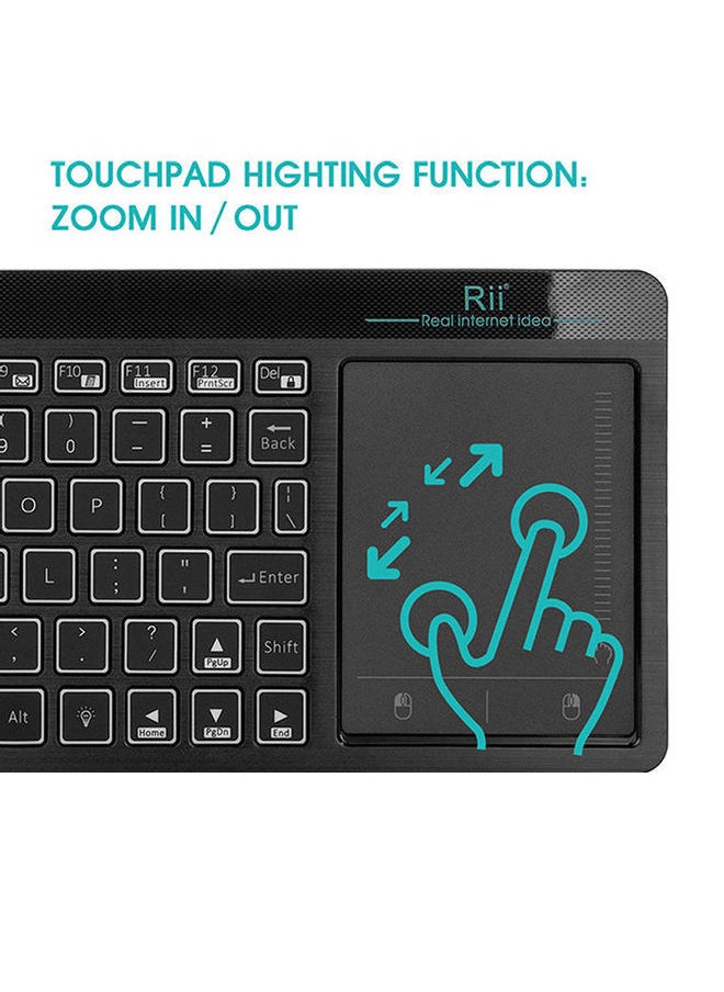 NIBEMINENT Wireless Keyboard With Touchpad Black  - Image 5