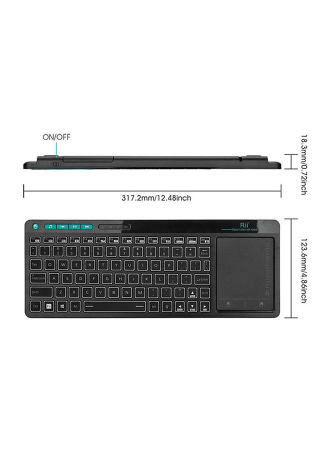 NIBEMINENT Wireless Keyboard With Touchpad Black  - Image 3