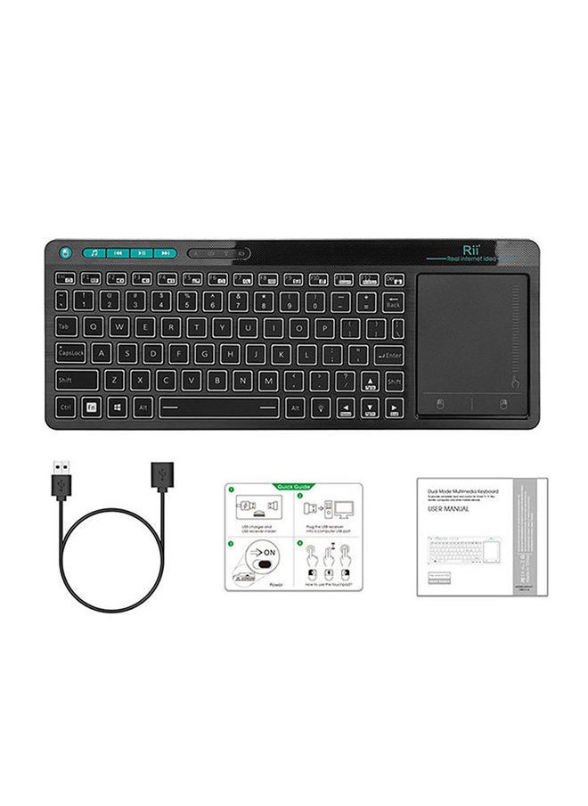 NIBEMINENT Wireless Keyboard With Touchpad Black  - Image 2