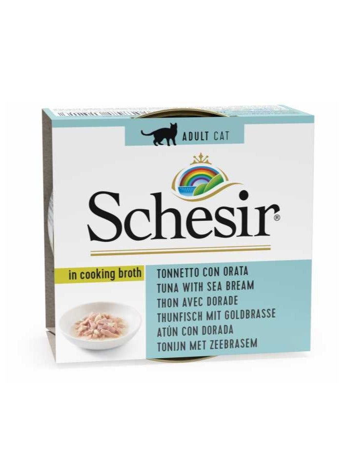 Schesir 14PC  Cat Can Broth-Wet Food Tuna With Seabream 70g - Image 3