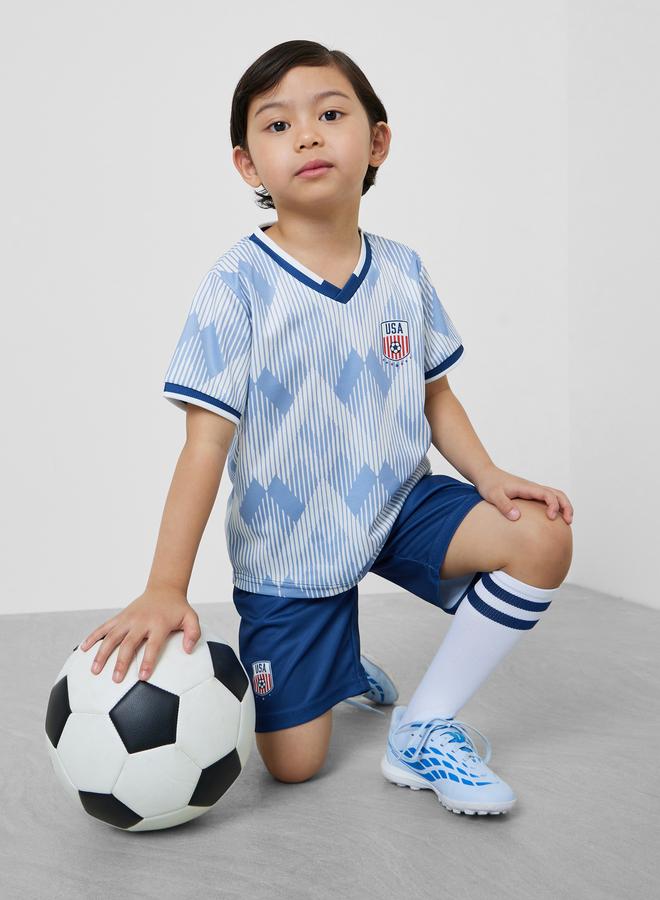 Styli Kids USA Print Jersey T-Shirt and Shorts FIFA Football Set - Image 1