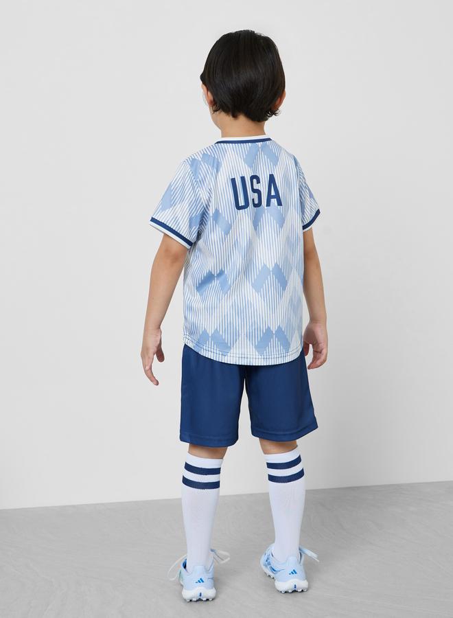 Styli Kids USA Print Jersey T-Shirt and Shorts FIFA Football Set - Image 3