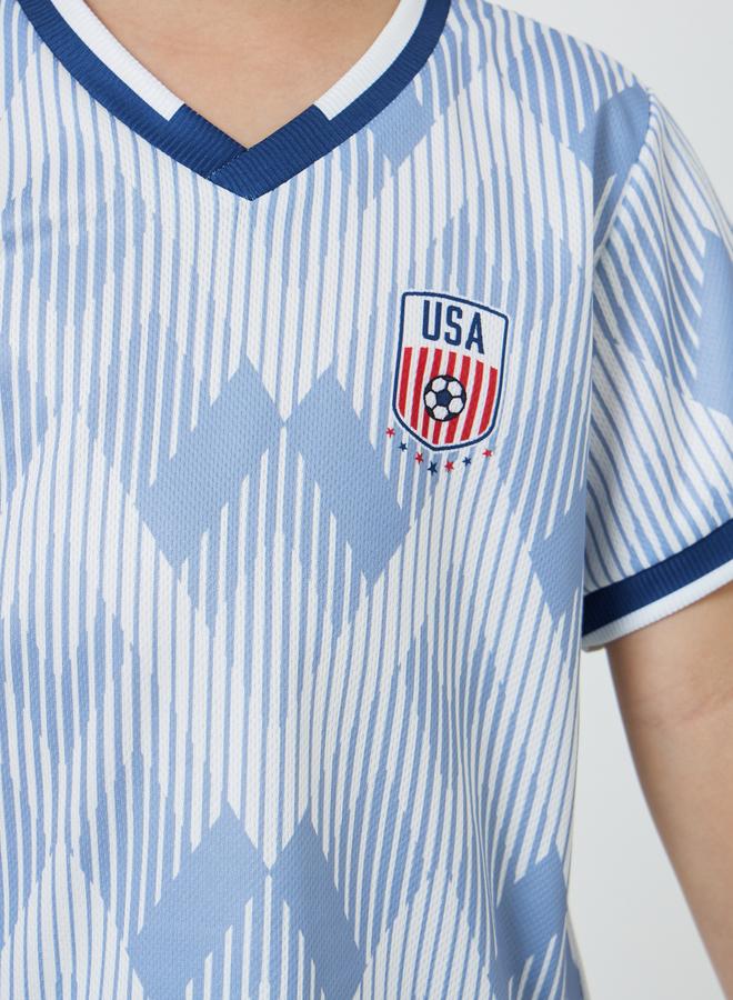 Styli Kids USA Print Jersey T-Shirt and Shorts FIFA Football Set - Image 4