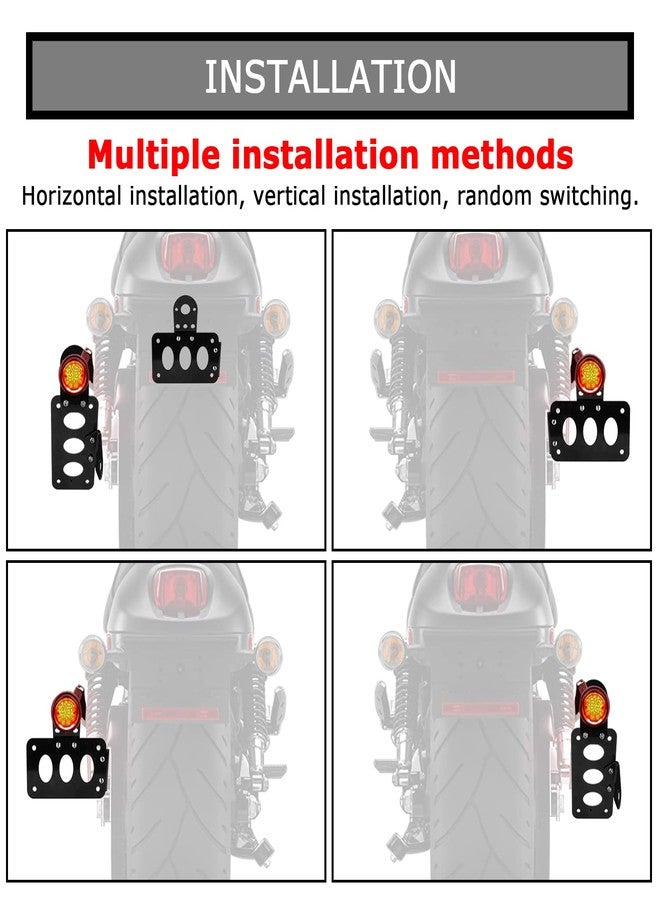 psler حامل لوحة ترخيص دراجة نارية جانبي من PSLER للدراجات النارية من نوع Bobber Chopper و Suzuki Custom Bike و Sportster Bobber Custom (أسود) - Image 5