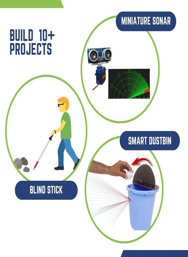 Roboarmy Young Innovator STEM Robotics Kit for Kids Ages 10-15 - 10+ DIY Projects with Ultrasonic Sensors | Build Smart Dustbin, Sonar System, Automatic Door | Arduino Compatible | Video Tutorials | Class 6-9 - Image 5