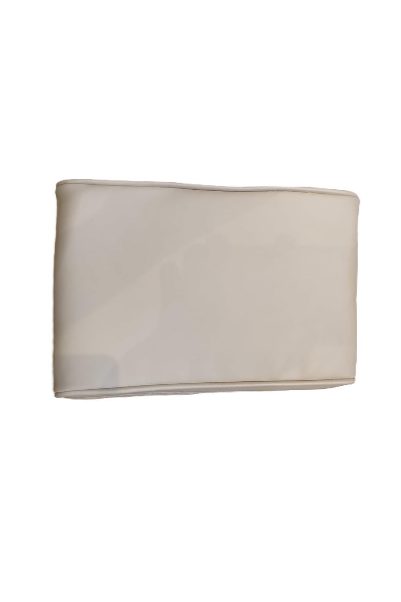 Luxury Quilted Leather Car Armrest Cushion – PU Leather Center Console Pad with Memory Foam, Non-Slip Design, and Universal Fit for Cars, SUVs, and Trucks (Solid Beige) - Image 1