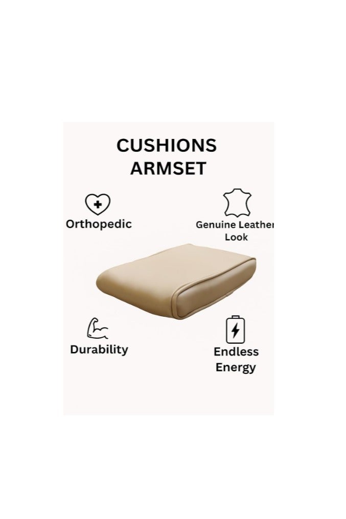 Luxury Quilted Leather Car Armrest Cushion – PU Leather Center Console Pad with Memory Foam, Non-Slip Design, and Universal Fit for Cars, SUVs, and Trucks (Solid Beige) - Image 5