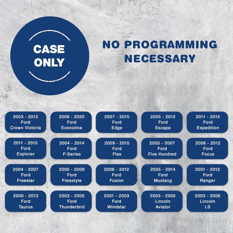 KeylessOption Key Fob Cover Case Replacement for 2000 2001 2002 2003 2004 2005 2006 2007 2008 2009 2010 2011 2012 2013 2014 2015 2016 2017 2018 2019 Ford Lincoln Mercury Remote Shell, 4-Button - Image 3