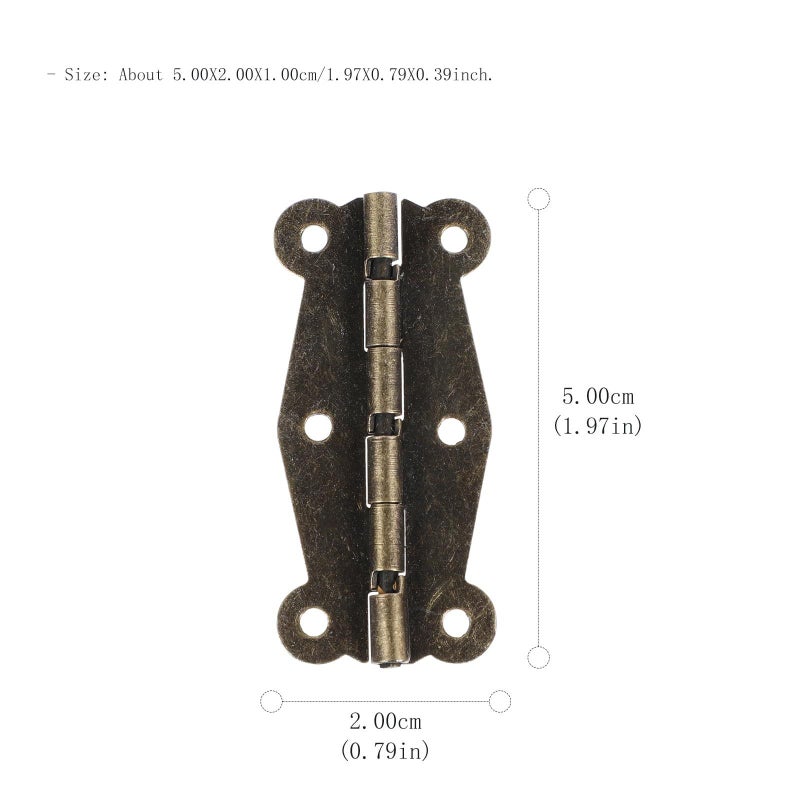 Antique Brass Butterfly Drawer Hinges 30pcs Retro Cabinet Door Butt Hinges Hardware - Image 3