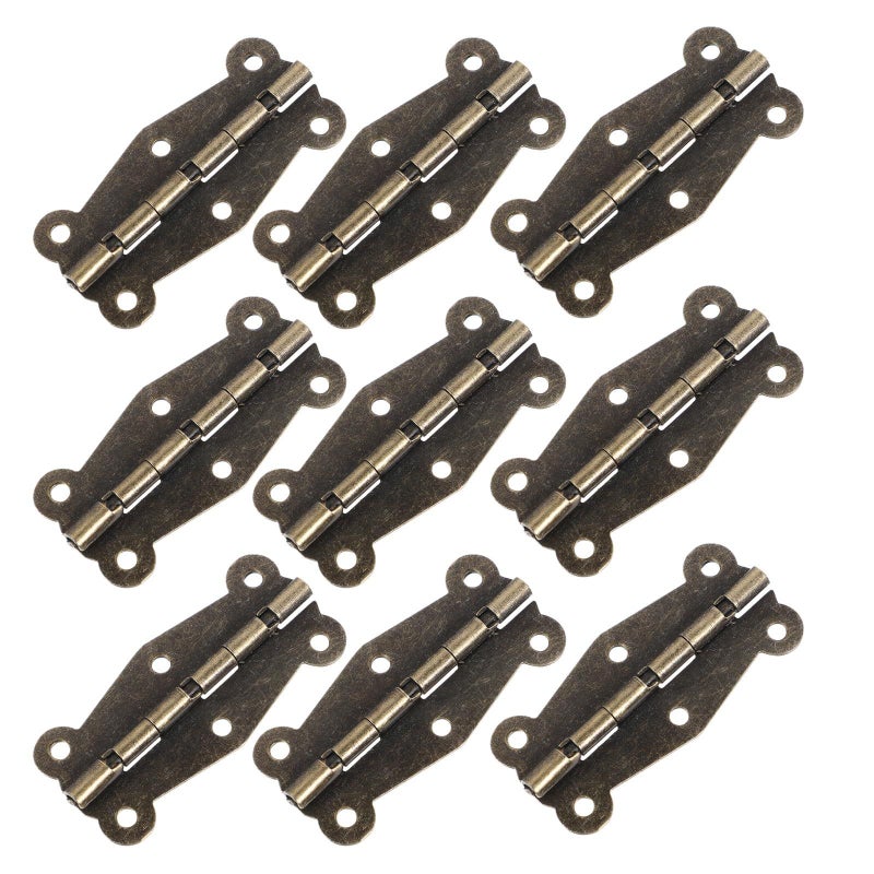 Antique Brass Butterfly Drawer Hinges 30pcs Retro Cabinet Door Butt Hinges Hardware - Image 2