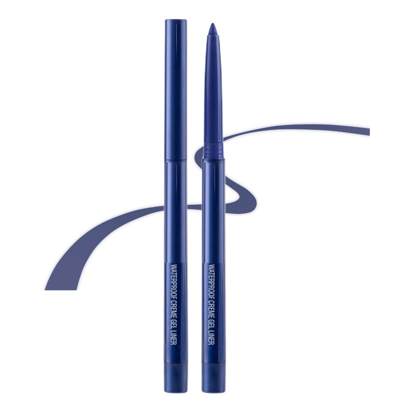 ONarisae eyeliner pencil retractable eyeliner creamy pigmented smudge proof eye liner pen shimmer Dark Blue - Image 1