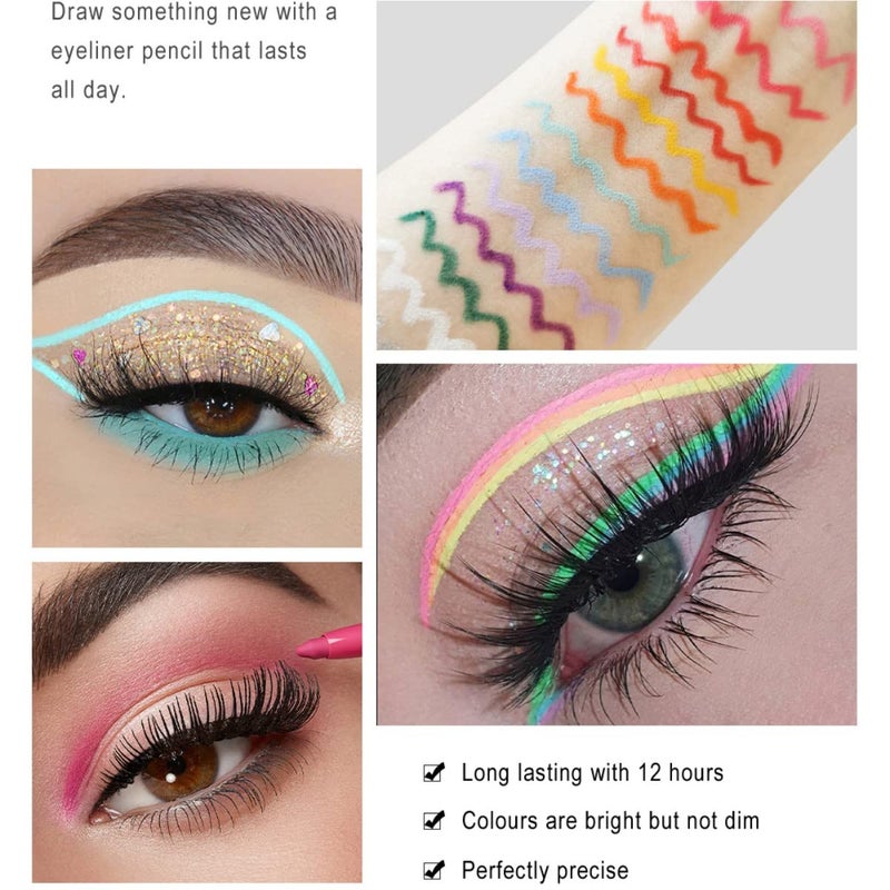 ONarisae eyeliner pencil retractable eyeliner creamy pigmented smudge proof eye liner pen shimmer Dark Blue - Image 5