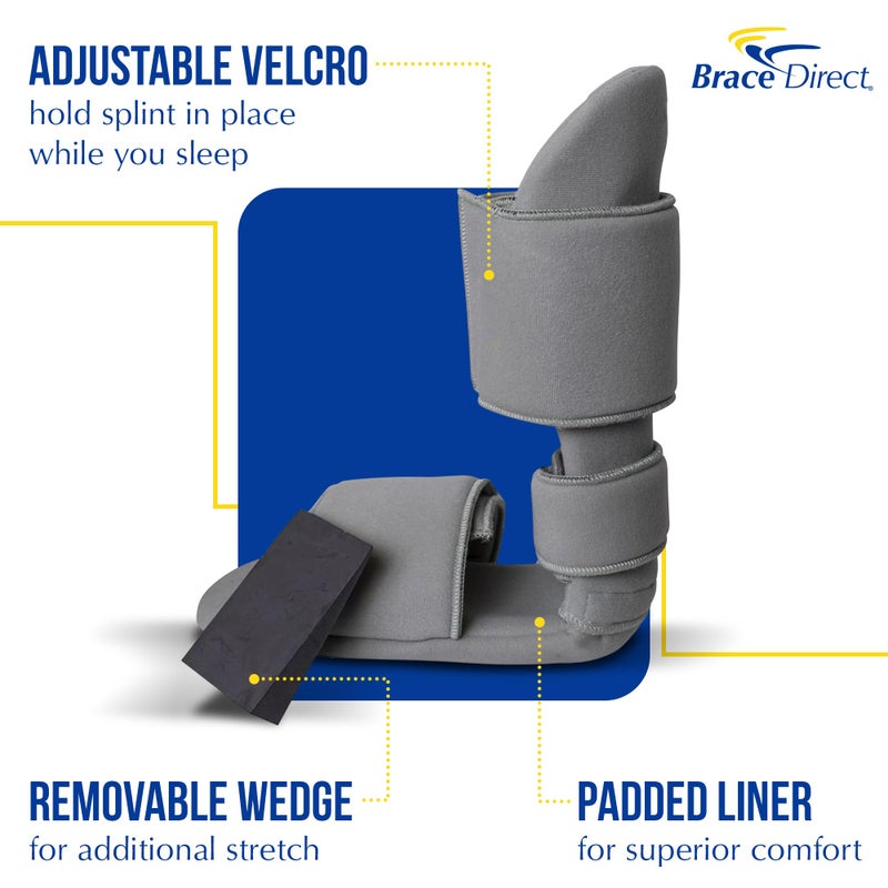 Brace Direct Padded Night Splint 90 Degree Sleeping Boot - Immobilizing Stretching Support for Plantar Fasciitis, Drop Foot, Achilles Tendonitis, Heel Spurs, Small (US Shoe Men 4.5-7 / Women 6.5-8) - Image 3