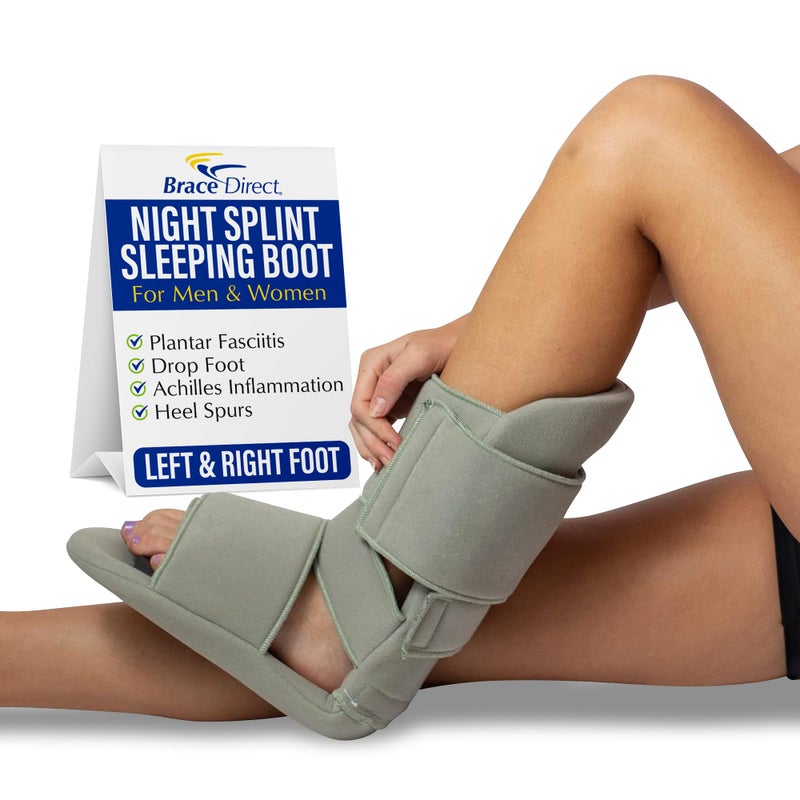 Brace Direct Padded Night Splint 90 Degree Sleeping Boot - Immobilizing Stretching Support for Plantar Fasciitis, Drop Foot, Achilles Tendonitis, Heel Spurs, Small (US Shoe Men 4.5-7 / Women 6.5-8) - Image 1