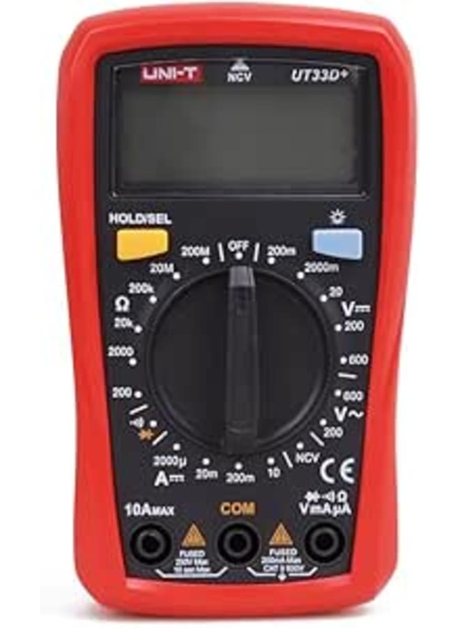 Uni-T Ut33D+ Multimeter, Black/Red, ‎7,7 x 4,7 x 13,4 cm; 206 g