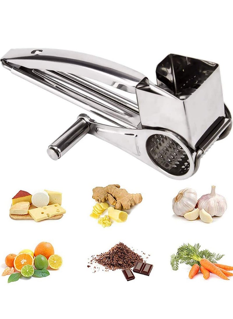 Professional Rotary Cheese Grater with Ultra Sharp Stainless Steel Drums for Shredding Parmesan, Garlic, Nuts, Ginger, and Carrots  - Image 1