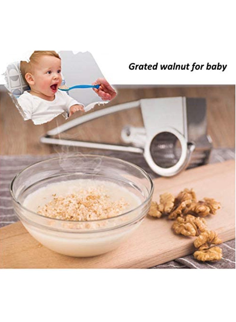 Professional Rotary Cheese Grater with Ultra Sharp Stainless Steel Drums for Shredding Parmesan, Garlic, Nuts, Ginger, and Carrots  - Image 3