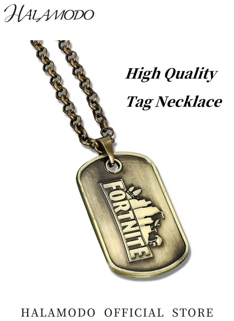 HALAMODO Men's Vintage Necklace Stainless Steel Tag Necklace Heavy Duty Sweater Chain Wear Resistant Necklace Simple Clothing Accessories Gifts for Father & Boyfriend  - Image 4