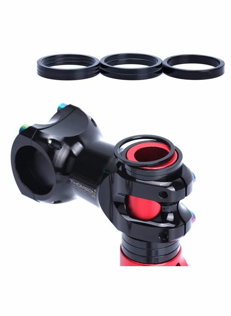 Generic - 8 PCS Bicycle Headset Spacer Bike Handlebar Stem Spacers Threadless Aluminum Alloy Set Fit 1 1/8-Inch For MTB BMX Mountain Road Bikes Cycling 2/3/5/10MM (Black) - Image 1