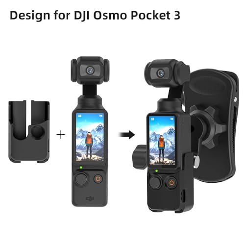 SUREWO 360° Rotation Backpack Strap Mount,Quick Clip Mount with Expand Frame Compatible with DJI Osmo Pocket 3 - Image 2