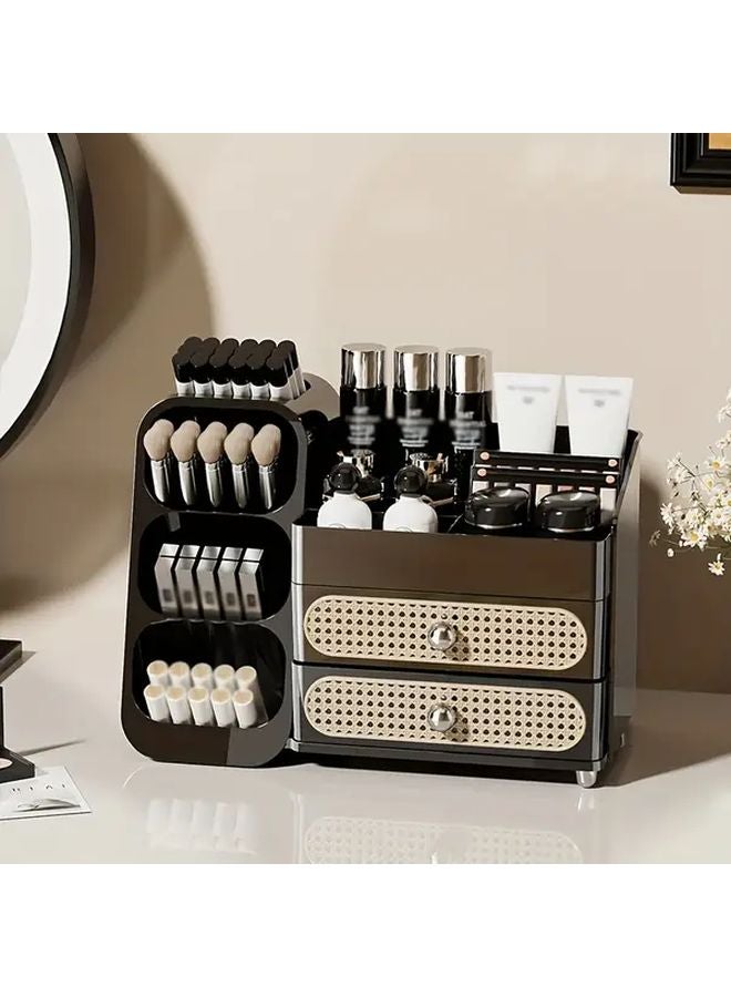 White Multi Functional Cosmetic Storage Box With 2 Drawer Organization System - Image 2
