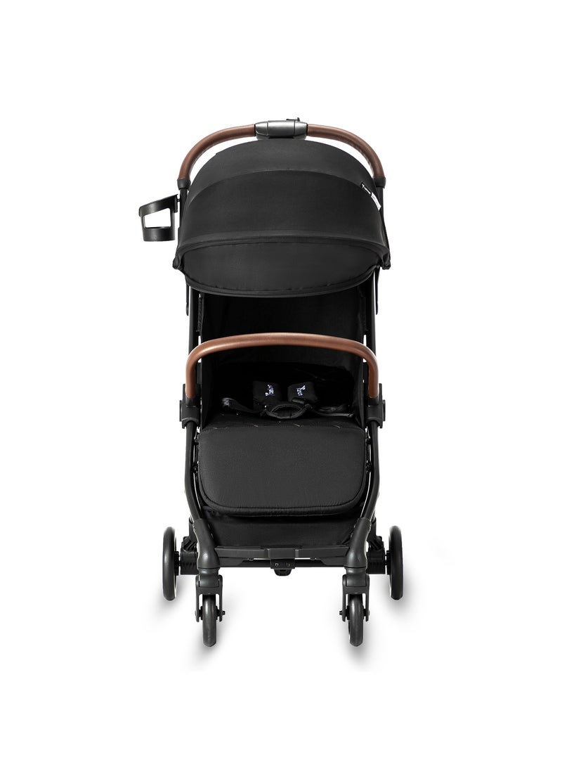 Teknum Travel EXPLORER 2 Auto Fold Stroller with Grey Dad's Diaper Hand Bag - Black - Image 2