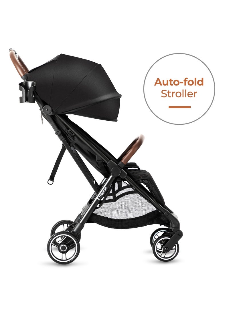 Teknum Travel EXPLORER 2 Auto Fold Stroller with Grey Dad's Diaper Hand Bag - Black - Image 3