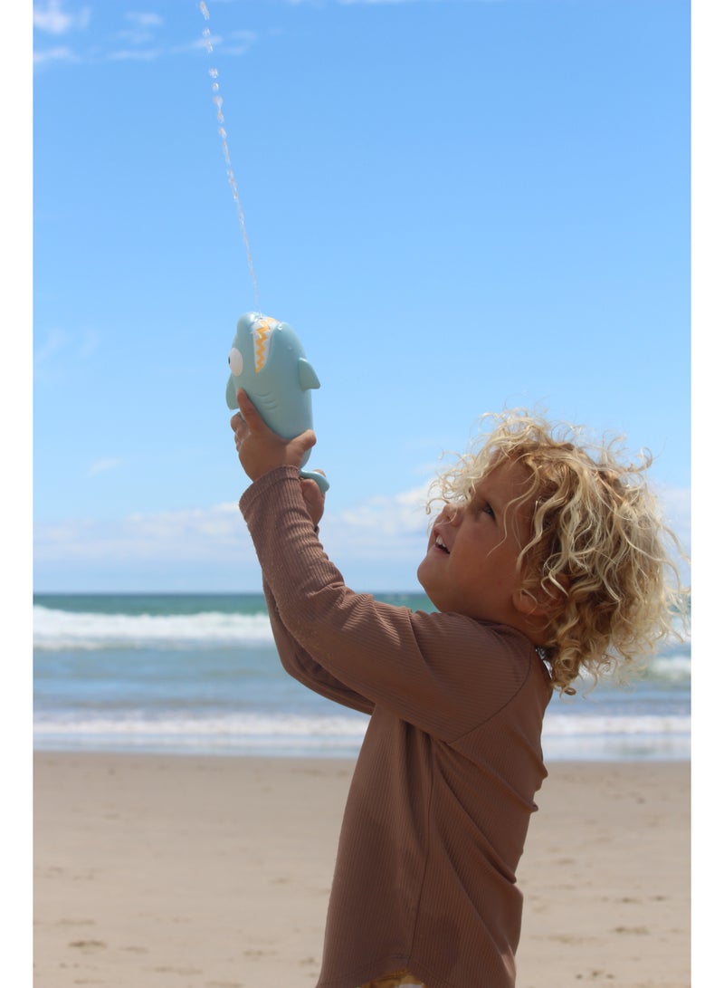SUNNY LIFE Shark Water Squirter – Kids Squeeze & Spray Pool Toy in Pastel Blue – Fun Summer Water Blaster – Easy Grip for Little Hands – Bath, Beach, & Pool Water Play - Image 2