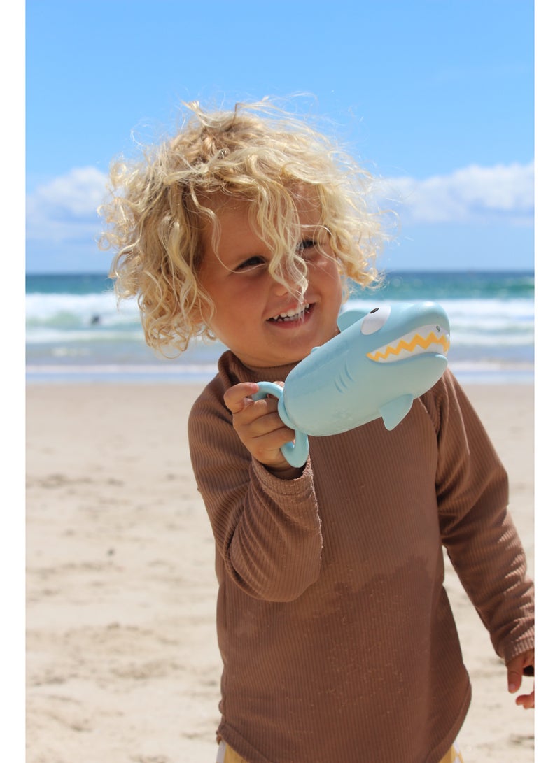 SUNNY LIFE Shark Water Squirter – Kids Squeeze & Spray Pool Toy in Pastel Blue – Fun Summer Water Blaster – Easy Grip for Little Hands – Bath, Beach, & Pool Water Play - Image 3
