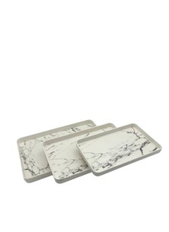 ALMUFARREJ 3 pieces of rectangular marble melamine trays  - Image 5