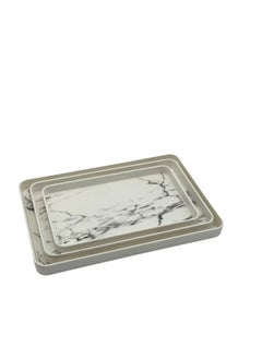 ALMUFARREJ 3 pieces of rectangular marble melamine trays  - Image 4
