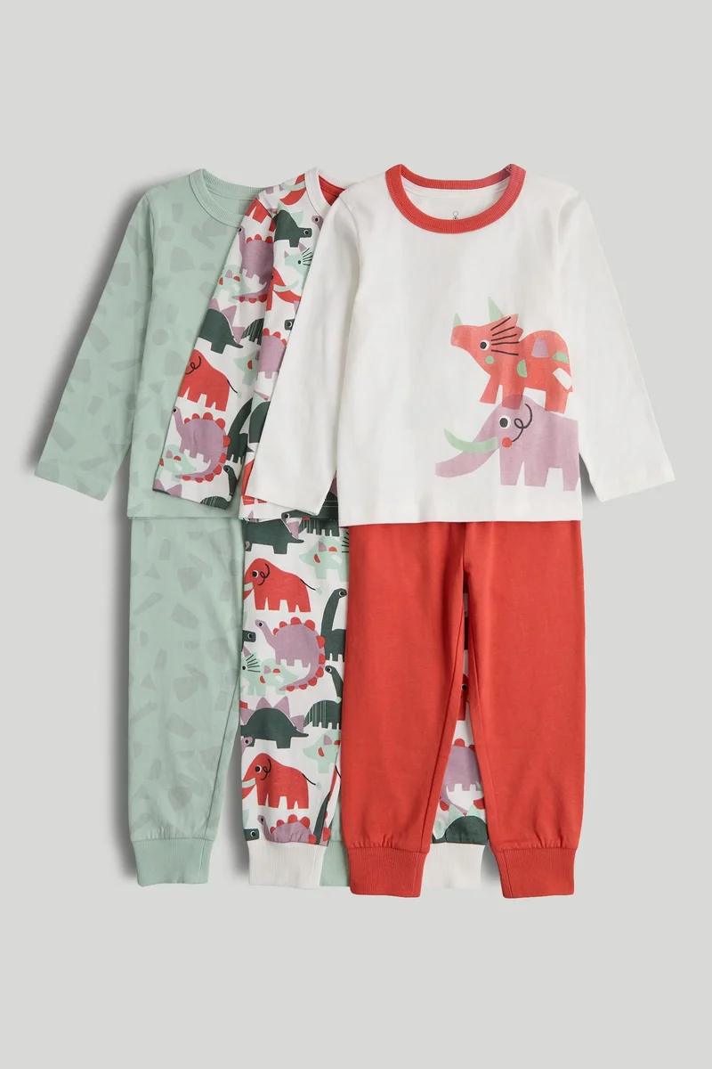مذركير ثلاث قطع بيجامات ديناصور