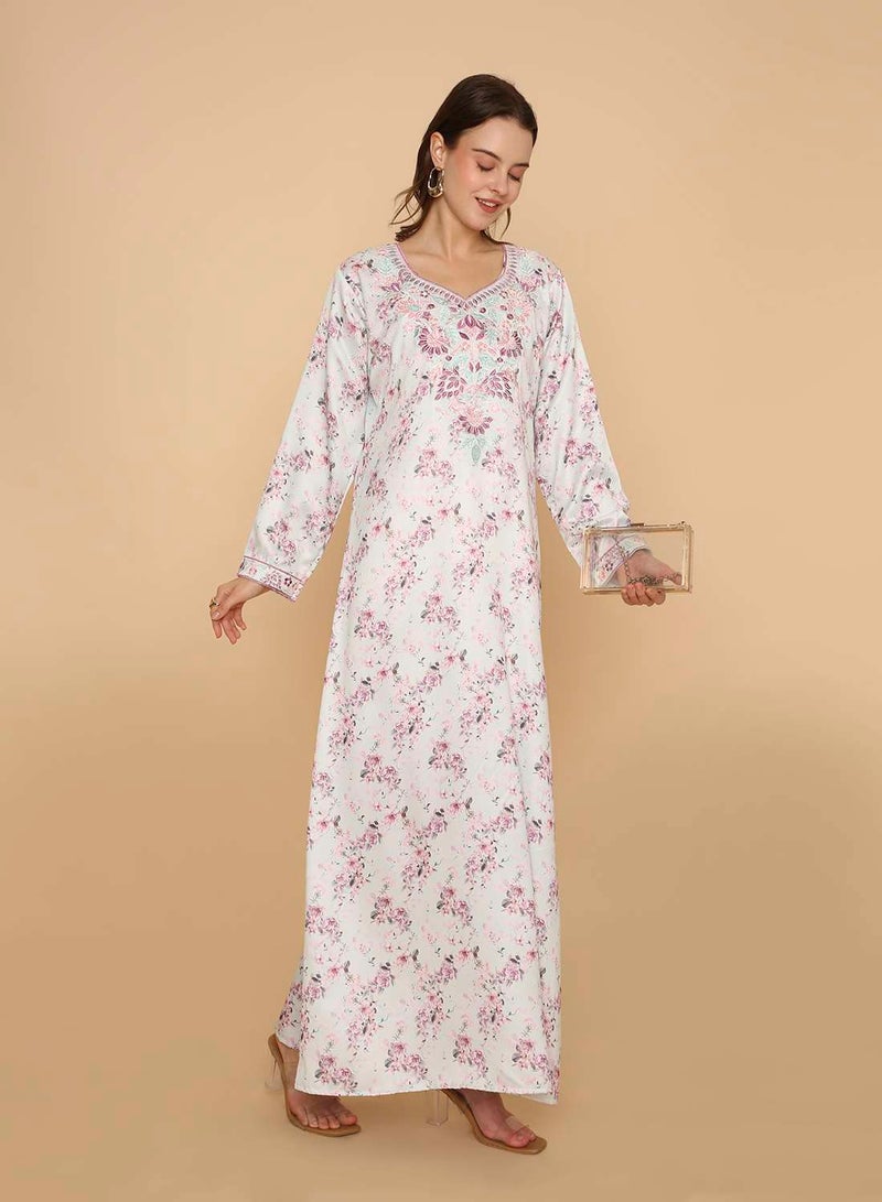 HANA & SARA Womens long arabic kaftan jalabiya dress - Image 5