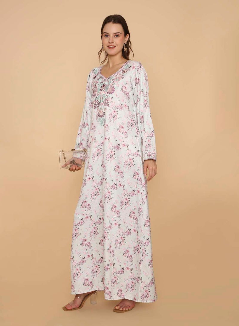 HANA & SARA Womens long arabic kaftan jalabiya dress - Image 4