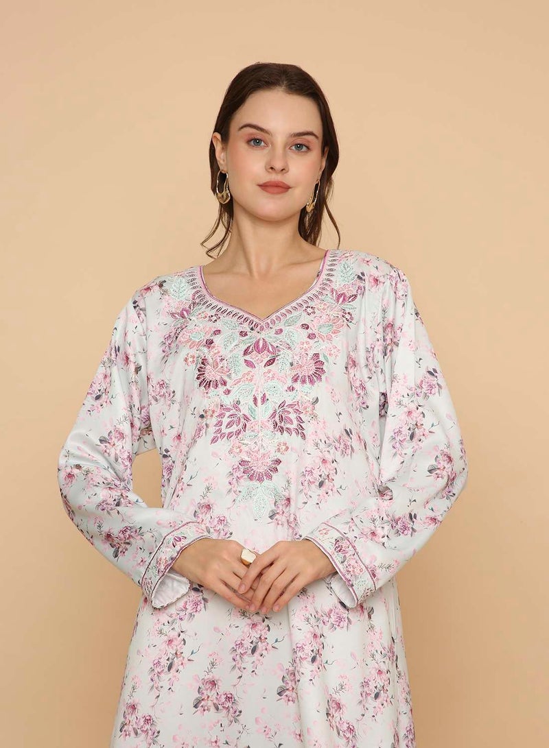 HANA & SARA Womens long arabic kaftan jalabiya dress - Image 3