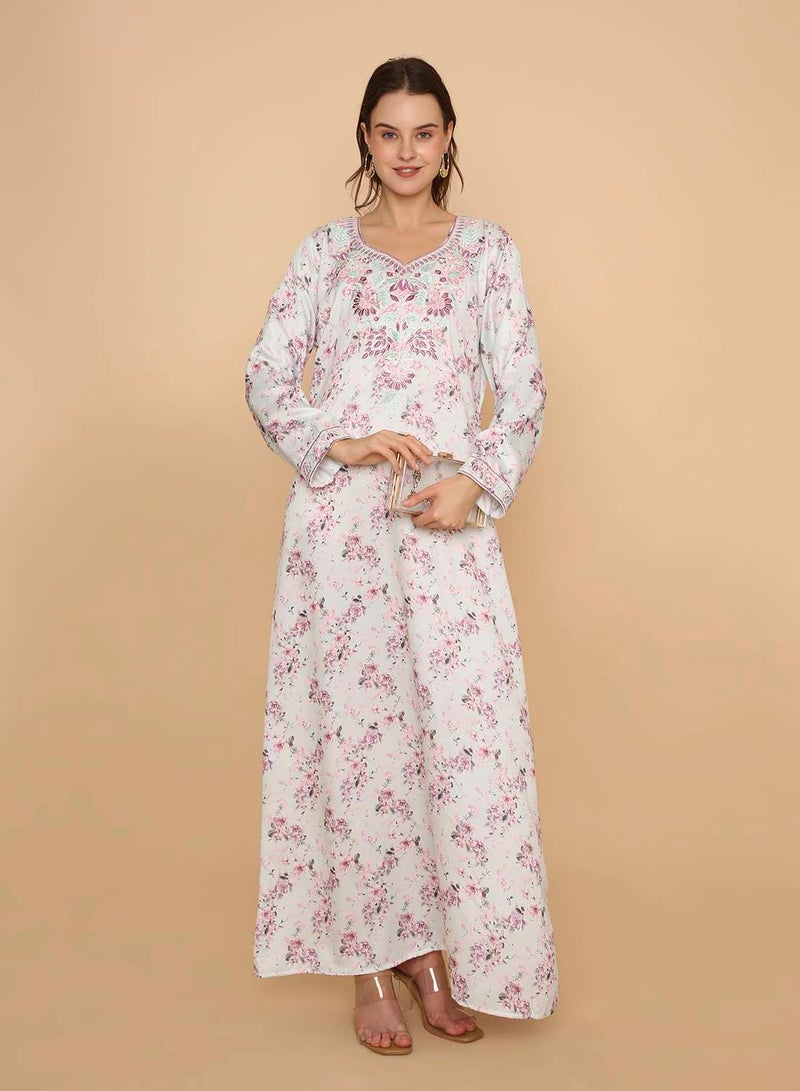 HANA & SARA Womens long arabic kaftan jalabiya dress - Image 1