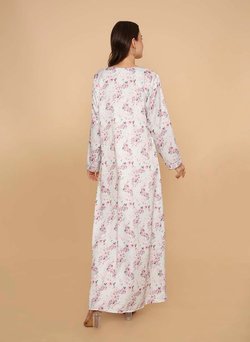 HANA & SARA Womens long arabic kaftan jalabiya dress - Image 2