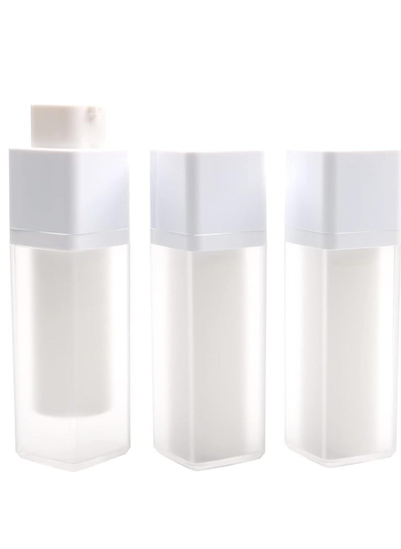 KASTWAVE Airless Lotion Bottle, Mini Scrub Lotion Dispensing Bottle Refillable with Rotary Pump Head, 30ml Cosmetic Small Jar for Shampoo Face Cream Foundation Liquid Storage 3 Pcs  - Image 1