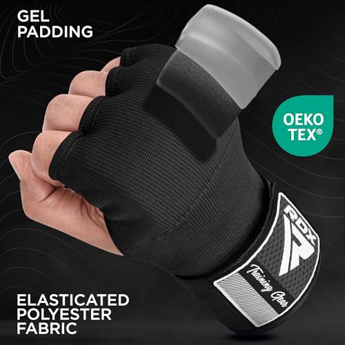 RDX Training Boxing Inner Gloves Hand Wraps MMA Fist Protector Bandages MittsBlackLarge - Image 3