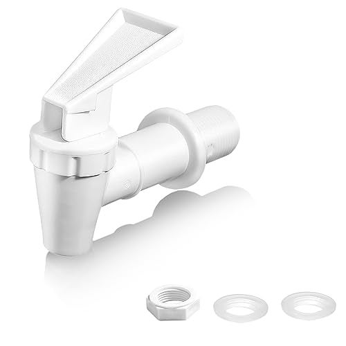 LifCratms 2Pcs BPA-Free Replacement Cooler Faucet, White Plastic Water Spigot Spout Water Dispenser Tap Set, Reusable Water Crock Tap Water Beverage Lever Pour Dispenser Valve - Image 3