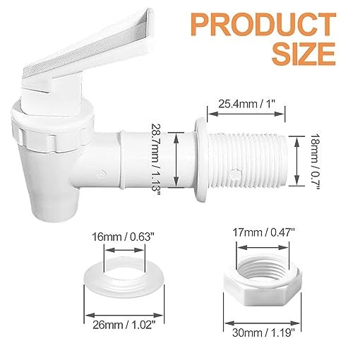 LifCratms 2Pcs BPA-Free Replacement Cooler Faucet, White Plastic Water Spigot Spout Water Dispenser Tap Set, Reusable Water Crock Tap Water Beverage Lever Pour Dispenser Valve - Image 2