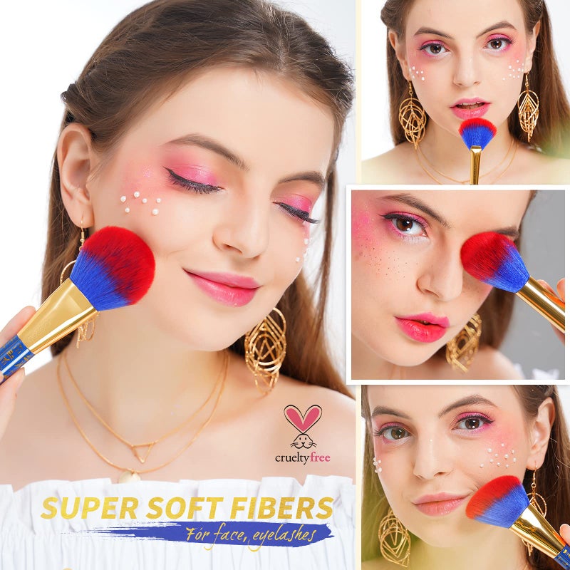 Docolor Makeup Brushes 19Pcs Makeup Brush Set Premium Gift Synthetic Powder Kabuki Foundation Contour Blush Concealer Eye Shadow Blending Liner Make Up Brush Kit, Ancient Egyptian Series - Image 4