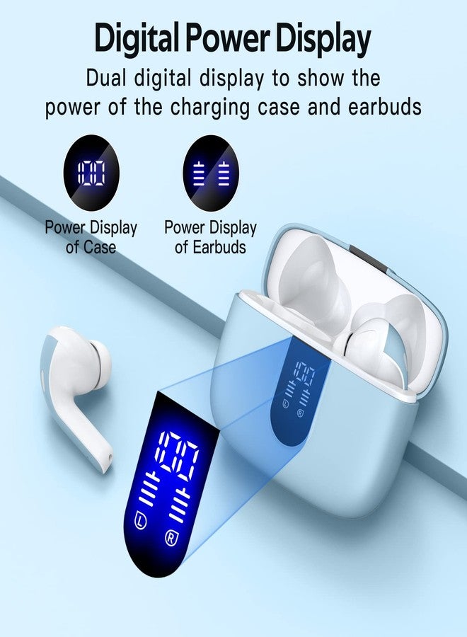 TAGRY - Wireless Bluetooth Headphones, 60 Hours Playtime, IPX5 Waterproof, Microphone, for TV and Smartphone, Blue - Image 2