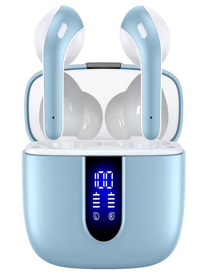 TAGRY - Wireless Bluetooth Headphones, 60 Hours Playtime, IPX5 Waterproof, Microphone, for TV and Smartphone, Blue - Image 1