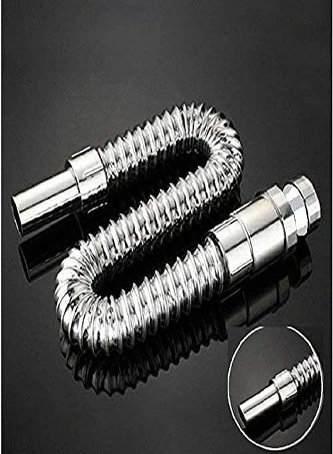 SWASTIK خرطوم تصريف مرن من مادة PVC لحوض الحمام/المطبخ من سواستيك، أنبوب تصريف/موصل أنبوب تصريف الحوض، مطلي بالكروم (عبوة من قطعتين) - Image 1